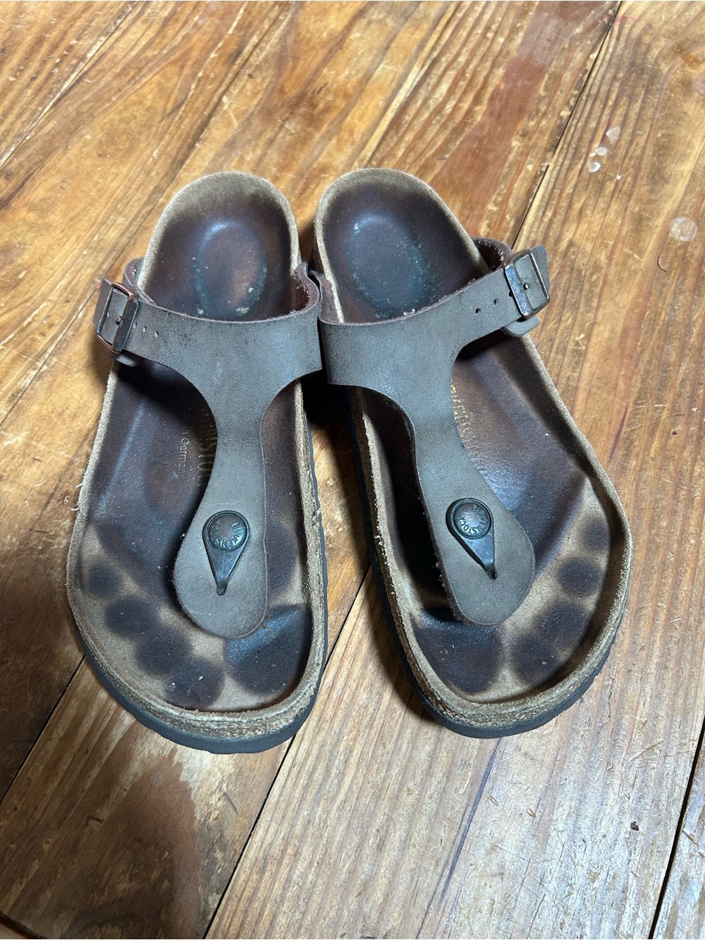 Birkenstock Brown Leather Thong Sandals